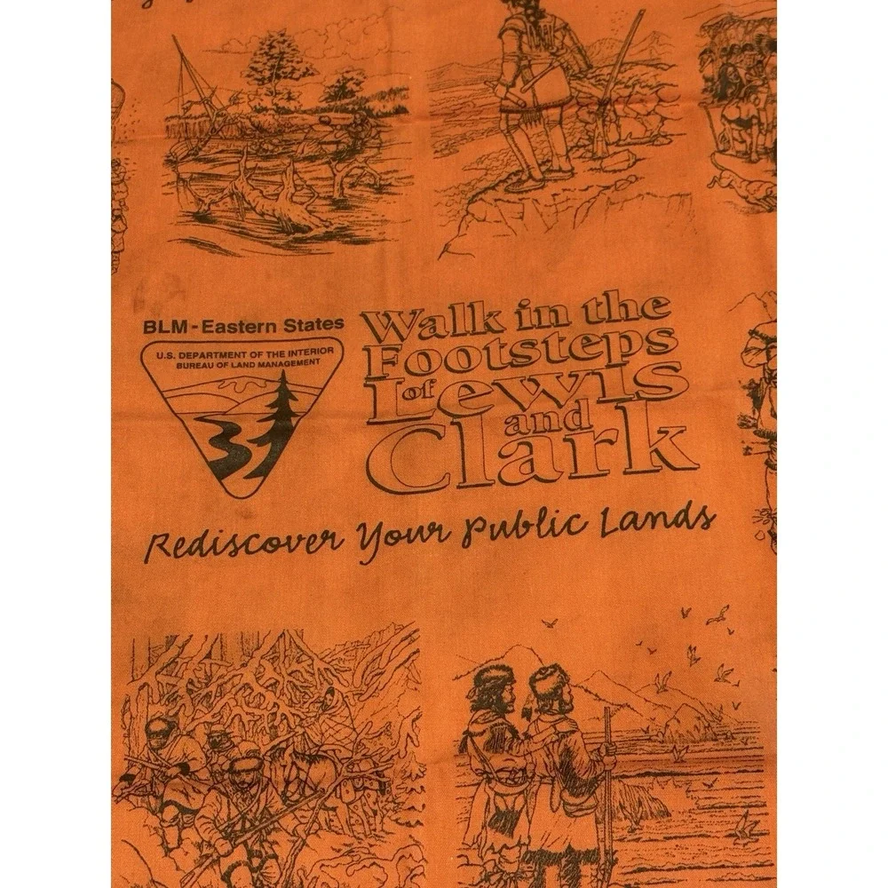Lewis and Clark Trail Bandana Scarf Neckerchief Bureau of Land Management BLM